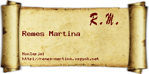 Remes Martina névjegykártya